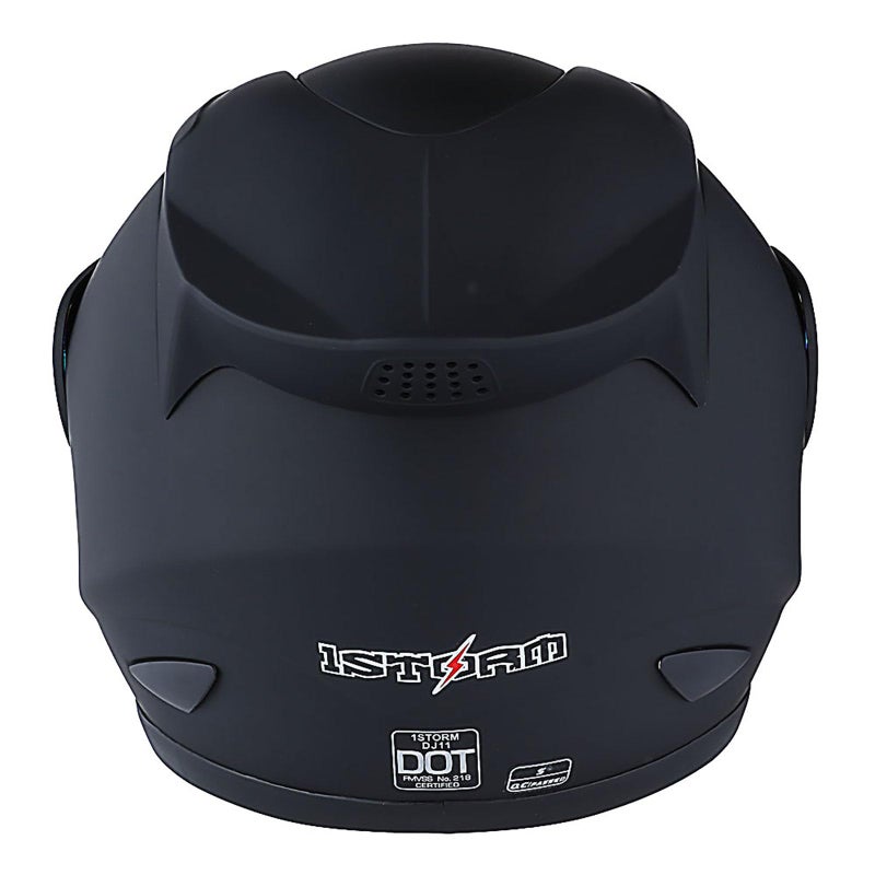 1Storm Motorcycle Bike Full FACE Helmet Mechanic MATT Black - Image 5